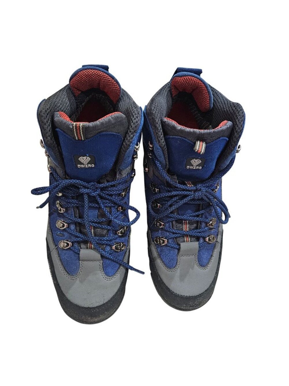 DWZRG Men's Outdoor Hiking Boots Size 46 Blue & Gray Durable Lace-Up Design